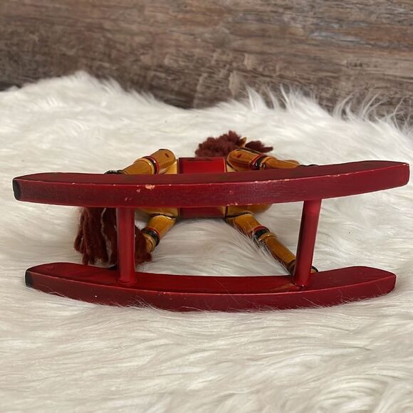 Vintage 70's Christmas Treasury 7" Wood Hobby Rocking Horse Figurine Decor RARE - Picture 6 of 9